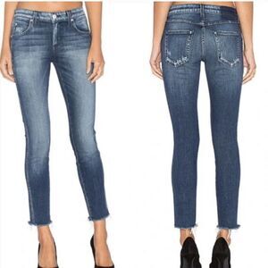 AMO Jeans Stix‎ Crop Sweetheart Jeans Dark Wash Cotton Blend Made in USA Size 25